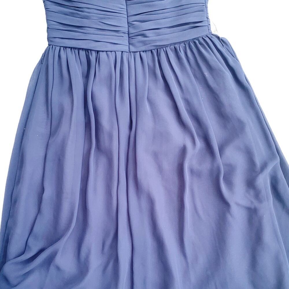 Bill Levkoff Chiffon Short Strapless Dress Sweetheart Neckline Navy 6 Bridesmaid - Picture 12 of 12